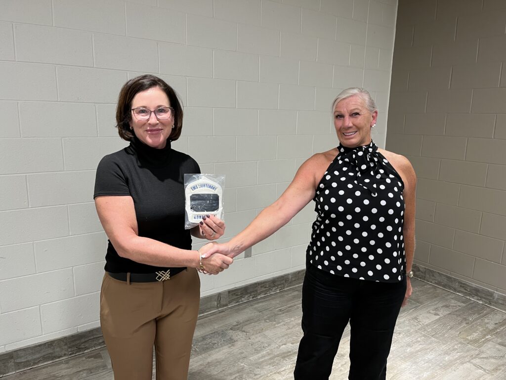 Rescue Chief Judi Miller Congratulates Lieutenant Dominick